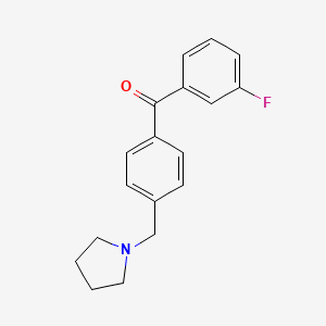 molecular formula C18H18FNO B1359476 3-Fluoro-4'-pyrrolidinomethyl benzophenone CAS No. 898776-35-7