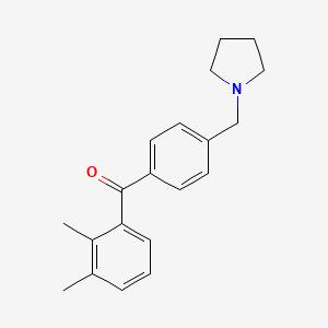 molecular formula C20H23NO B1359477 2,3-Dimethyl-4'-pyrrolidinomethyl benzophenone CAS No. 898776-41-5