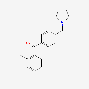 molecular formula C20H23NO B1359478 2,4-Dimethyl-4'-pyrrolidinomethyl benzophenone CAS No. 898776-44-8
