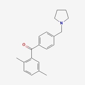 molecular formula C20H23NO B1359479 2,5-二甲基-4'-吡咯烷甲基二苯甲酮 CAS No. 898776-47-1