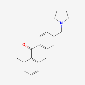 molecular formula C20H23NO B1359480 2,6-Dimethyl-4'-pyrrolidinomethyl benzophenone CAS No. 898776-49-3