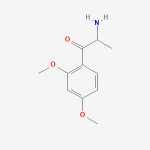 molecular formula C11H15NO3 B13594811 1-Propanone, 2-amino-1-(2,4-dimethoxyphenyl)- 