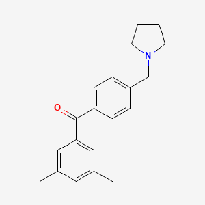 molecular formula C20H23NO B1359482 3,5-Dimethyl-4'-pyrrolidinomethyl benzophenone CAS No. 898776-53-9