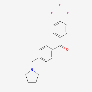 molecular formula C19H18F3NO B1359483 4-Pyrrolidinomethyl-4'-trifluoromethylbenzophenone CAS No. 898776-69-7
