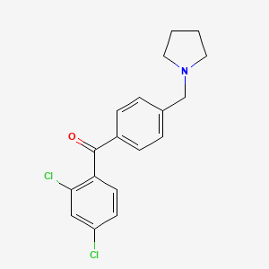 molecular formula C18H17Cl2NO B1359484 2,4-Dichloro-4'-pyrrolidinomethyl benzophenone CAS No. 898776-81-3