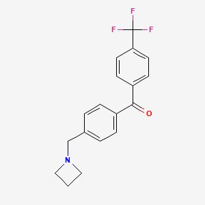 molecular formula C18H16F3NO B1359485 4-Azetidinomethyl-4'-trifluoromethylbenzophenone CAS No. 898756-86-0