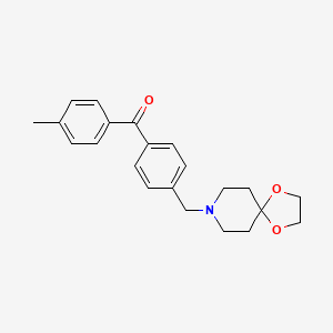 molecular formula C22H25NO3 B1359487 4'-[8-(1,4-二氧杂-8-氮杂螺[4.5]癸基)甲基]-4-甲基苯甲酮 CAS No. 898757-46-5