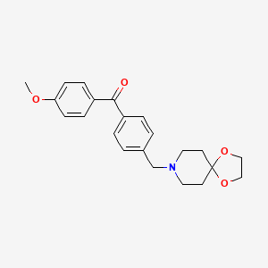 molecular formula C22H25NO4 B1359488 4'-[8-(1,4-Dioxa-8-azaspiro[4.5]decyl)methyl]-4-methoxy benzophenone CAS No. 898757-55-6