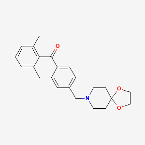 molecular formula C23H27NO3 B1359489 2,6-二甲基-4'-[8-(1,4-二氧杂-8-氮杂螺[4.5]癸基)甲基]苯甲酮 CAS No. 898757-94-3