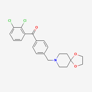 B1359492 2,3-Dichloro-4'-[8-(1,4-dioxa-8-azaspiro[4.5]decyl)methyl]benzophenone CAS No. 898758-28-6