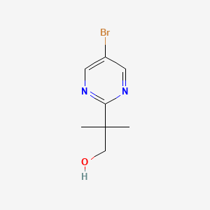 molecular formula C8H11BrN2O B13594930 2-(5-Bromo-2-pyrimidinyl)-2-methylpropan-1-ol 