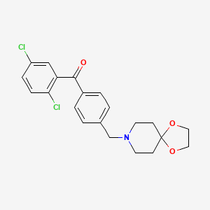 molecular formula C21H21Cl2NO3 B1359494 2,5-二氯-4'-[8-(1,4-二氧杂-8-氮杂螺[4.5]癸基)甲基]二苯甲酮 CAS No. 898758-34-4