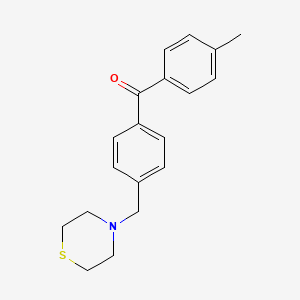 molecular formula C19H21NOS B1359500 4-Methyl-4'-thiomorpholinomethylbenzophenone CAS No. 898782-28-0