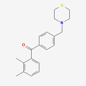 molecular formula C20H23NOS B1359502 2,3-Dimethyl-4'-thiomorpholinomethyl benzophenone CAS No. 898782-71-3