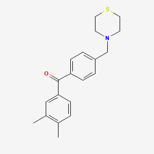 molecular formula C20H23NOS B1359503 3,4-二甲基-4'-硫代吗啉甲基苯甲酮 CAS No. 898782-79-1