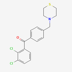 B1359504 2,3-Dichloro-4'-thiomorpholinomethyl benzophenone CAS No. 898783-10-3