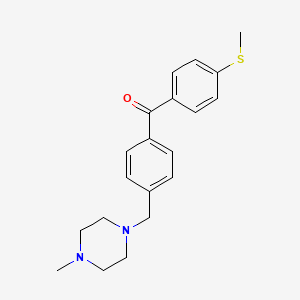molecular formula C20H24N2OS B1359507 4-(4-Methylpiperazinomethyl)-4'-thiomethylbenzophenone CAS No. 898783-56-7