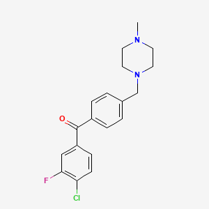molecular formula C19H20ClFN2O B1359511 4-Chloro-3-fluoro-4'-(4-methylpiperazinomethyl) benzophenone CAS No. 898783-83-0