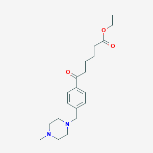 molecular formula C20H30N2O3 B1359516 Ethyl 6-[4-(4-methylpiperazinomethyl)phenyl]-6-oxohexanoate CAS No. 898763-63-8
