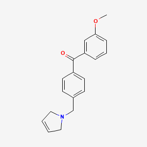 molecular formula C19H19NO2 B1359518 (4-((2,5-Dihydro-1H-pyrrol-1-yl)methyl)phenyl)(3-methoxyphenyl)methanone CAS No. 898763-79-6