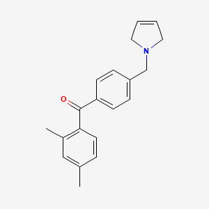 molecular formula C20H21NO B1359521 (4-((2,5-Dihydro-1H-pyrrol-1-yl)methyl)phenyl)(2,4-dimethylphenyl)methanone CAS No. 898764-13-1