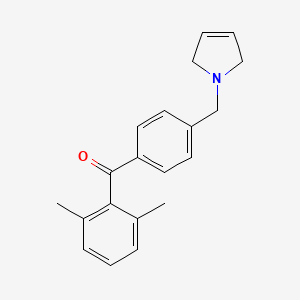 molecular formula C20H21NO B1359522 (4-((2,5-Dihydro-1H-pyrrol-1-yl)methyl)phenyl)(2,6-dimethylphenyl)methanone CAS No. 898764-19-7