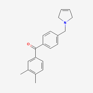 molecular formula C20H21NO B1359523 (4-((2,5-Dihydro-1H-pyrrol-1-yl)methyl)phenyl)(3,4-dimethylphenyl)methanone CAS No. 898764-22-2