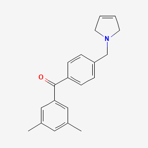 molecular formula C20H21NO B1359524 (4-((2,5-Dihydro-1H-pyrrol-1-yl)methyl)phenyl)(3,5-dimethylphenyl)methanone CAS No. 898764-25-5