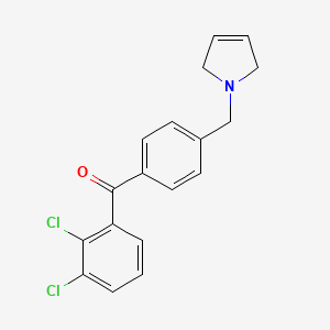 molecular formula C18H15Cl2NO B1359525 (2,3-Dichlorophenyl)(4-((2,5-dihydro-1H-pyrrol-1-yl)methyl)phenyl)methanone CAS No. 898764-63-1