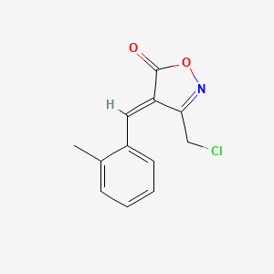 molecular formula C12H10ClNO2 B1359538 (4E)-3-(Chloromethyl)-4-(2-methylbenzylidene)-isoxazol-5(4H)-one CAS No. 1142199-39-0