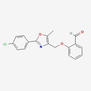 molecular formula C18H14ClNO3 B1359568 2-{[2-(4-氯苯基)-5-甲基-1,3-噁唑-4-基]-甲氧基}苯甲醛 CAS No. 1048917-33-4