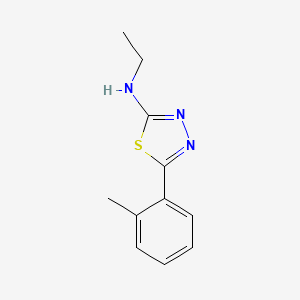 molecular formula C11H13N3S B1359571 N-乙基-5-(2-甲基苯基)-1,3,4-噻二唑-2-胺 CAS No. 337310-79-9