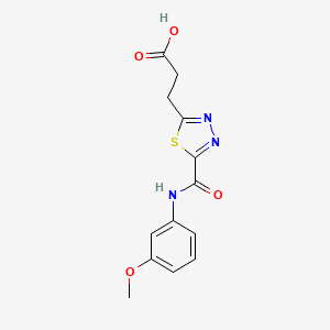 molecular formula C13H13N3O4S B1359574 3-(5-{[(3-甲氧基苯基)氨基]羰基}-1,3,4-噻二唑-2-基)丙酸 CAS No. 1142202-63-8