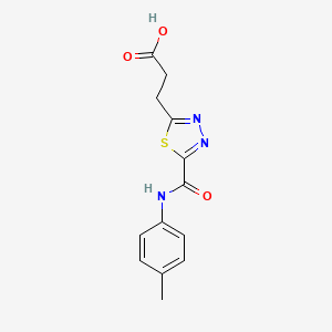 molecular formula C13H13N3O3S B1359575 3-(5-{[(4-Methylphenyl)amino]carbonyl}-1,3,4-thiadiazol-2-yl)propanoic acid CAS No. 1142202-66-1