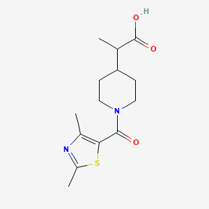 B1359579 2-{1-[(2,4-Dimethyl-1,3-thiazol-5-YL)carbonyl]-piperidin-4-YL}propanoic acid CAS No. 1142210-17-0