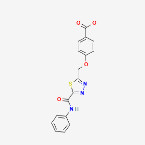molecular formula C18H15N3O4S B1359580 Methyl 4-{[5-(anilinocarbonyl)-1,3,4-thiadiazol-2-yl]methoxy}benzoate CAS No. 1142210-42-1