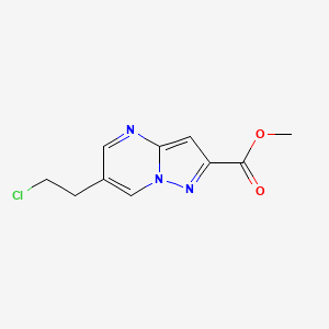 molecular formula C10H10ClN3O2 B1359582 Methyl 6-(2-chloroethyl)pyrazolo[1,5-a]pyrimidine-2-carboxylate CAS No. 1142211-05-9