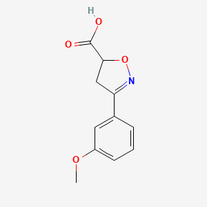molecular formula C11H11NO4 B1359583 3-(3-Methoxyphenyl)-4,5-dihydroisoxazole-5-carboxylic acid CAS No. 1018143-20-8
