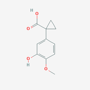 molecular formula C11H12O4 B13595869 1-(3-Hydroxy-4-methoxyphenyl)cyclopropanecarboxylic acid CAS No. 936728-04-0