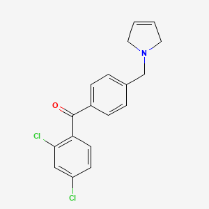molecular formula C18H15Cl2NO B1359588 (2,4-Dichlorophenyl)(4-((2,5-dihydro-1H-pyrrol-1-yl)methyl)phenyl)methanone CAS No. 898764-65-3