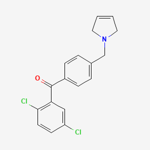 molecular formula C18H15Cl2NO B1359589 (2,5-Dichlorophenyl)(4-((2,5-dihydro-1H-pyrrol-1-yl)methyl)phenyl)methanone CAS No. 898764-67-5