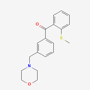 molecular formula C19H21NO2S B1359591 3'-Morpholinomethyl-2-thiomethylbenzophenone CAS No. 898765-29-2