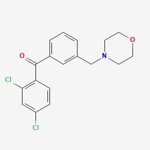 molecular formula C18H17Cl2NO2 B1359597 2,4-Dichloro-3'-morpholinomethyl benzophenone CAS No. 898792-19-3