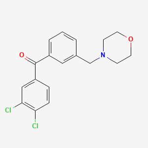 molecular formula C18H17Cl2NO2 B1359599 3,4-Dichloro-3'-morpholinomethyl benzophenone CAS No. 898792-24-0