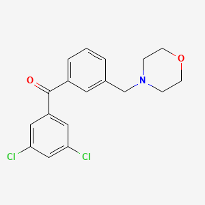 molecular formula C18H17Cl2NO2 B1359600 3,5-Dichloro-3'-morpholinomethyl benzophenone CAS No. 898792-26-2