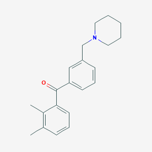 molecular formula C21H25NO B1359602 2,3-Dimethyl-3'-piperidinomethyl benzophenone CAS No. 898793-08-3