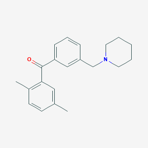 molecular formula C21H25NO B1359603 2,5-二甲基-3'-哌啶甲基二苯甲酮 CAS No. 898793-14-1