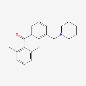 molecular formula C21H25NO B1359604 2,6-Dimethyl-3'-piperidinomethyl benzophenone CAS No. 898793-17-4