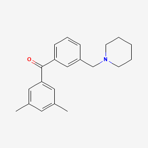 molecular formula C21H25NO B1359606 3,5-Dimethyl-3'-piperidinomethyl benzophenone CAS No. 898793-22-1