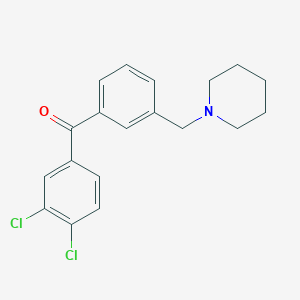molecular formula C19H19Cl2NO B1359611 3,4-二氯-3'-哌啶甲基二苯甲酮 CAS No. 898793-54-9